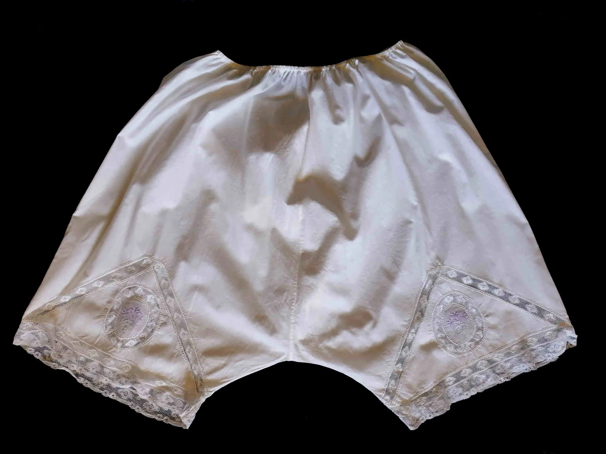Antique Edwardian Bloomers With Lace & Embroidery - XL