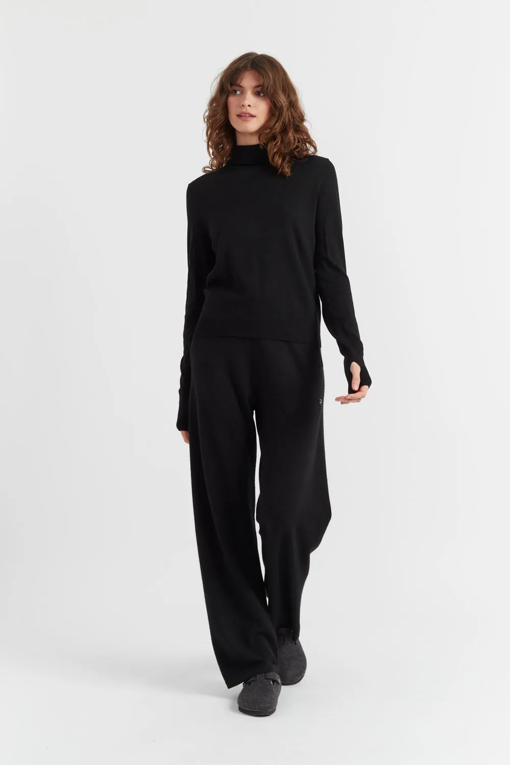 Black Pure Merino Rollneck Sweater