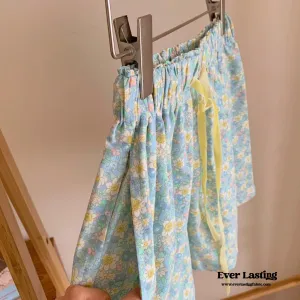 Blossom Floral Pants Lounge Bottoms / Cream