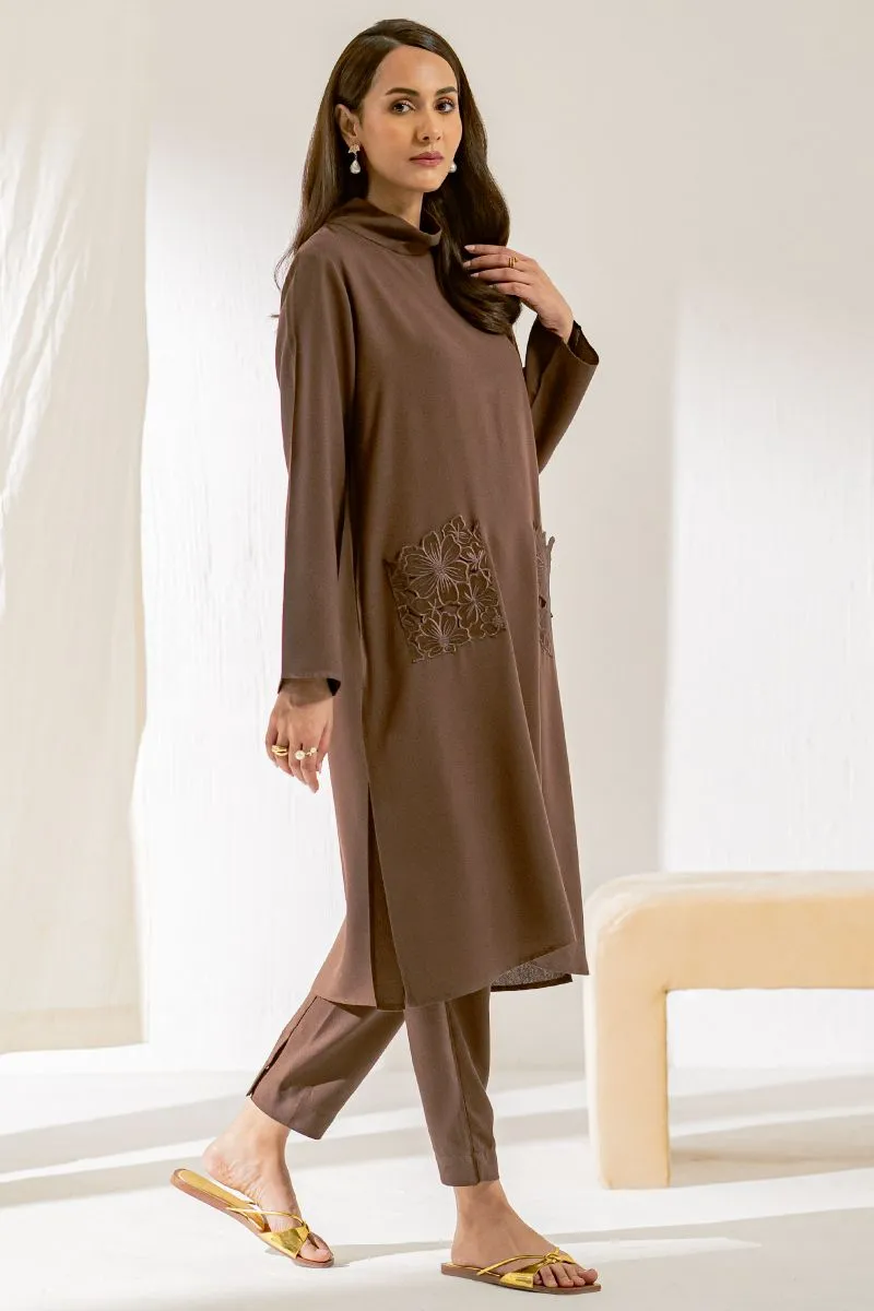 Ego - Flowery 2 piece - Embroidery  - Ayudia - Brown