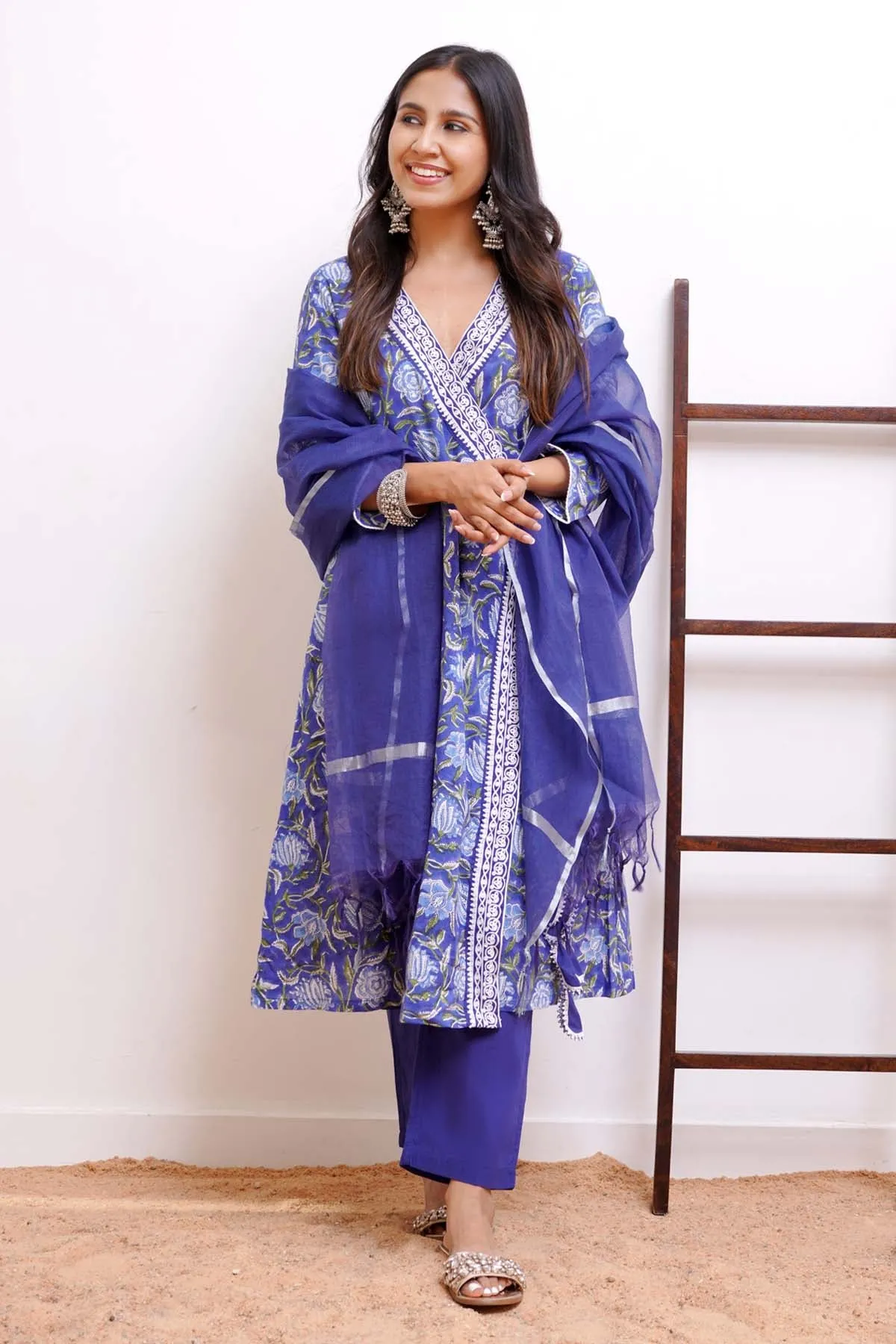 Indigo Blue Blooming Kurta Set