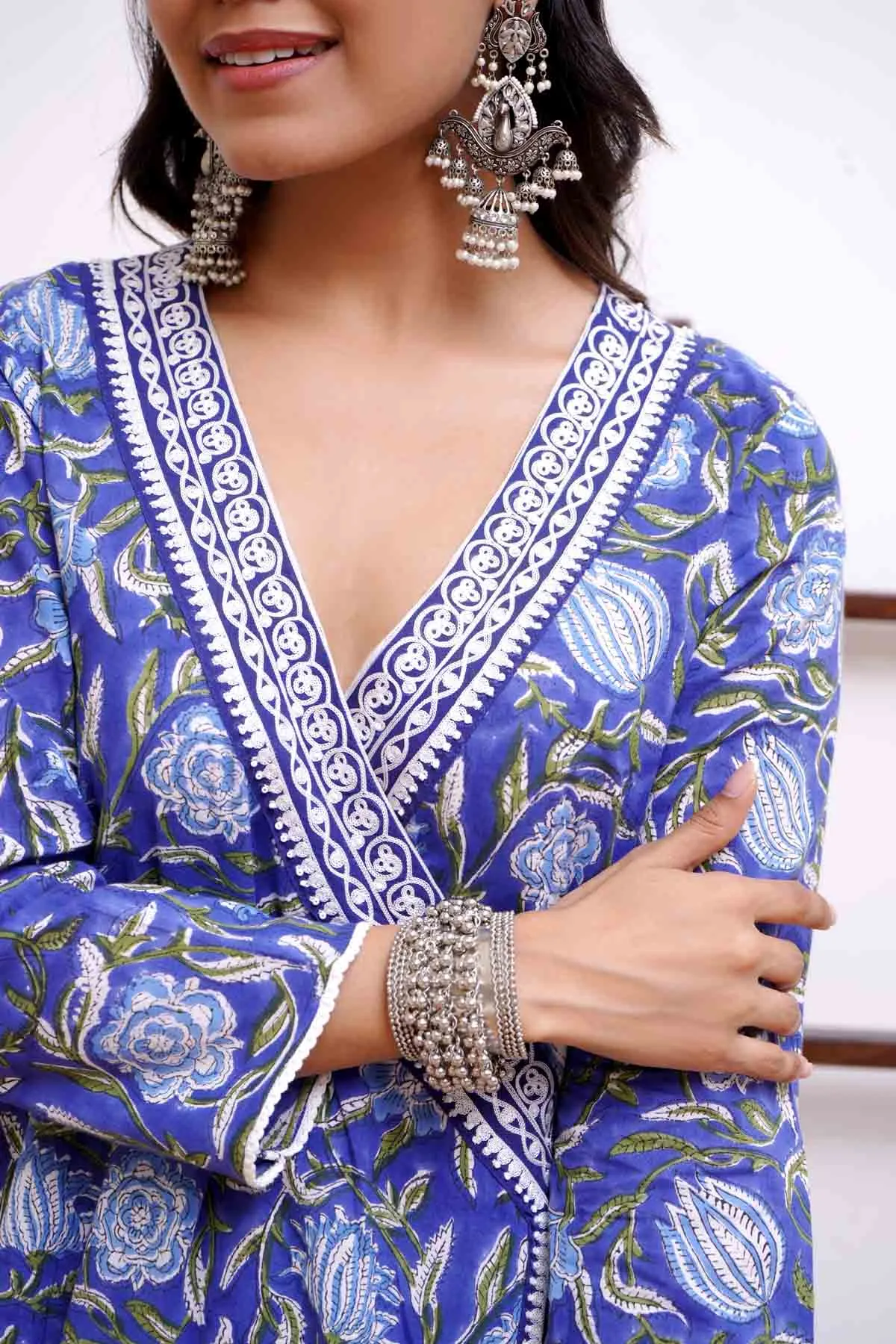 Indigo Blue Blooming Kurta Set