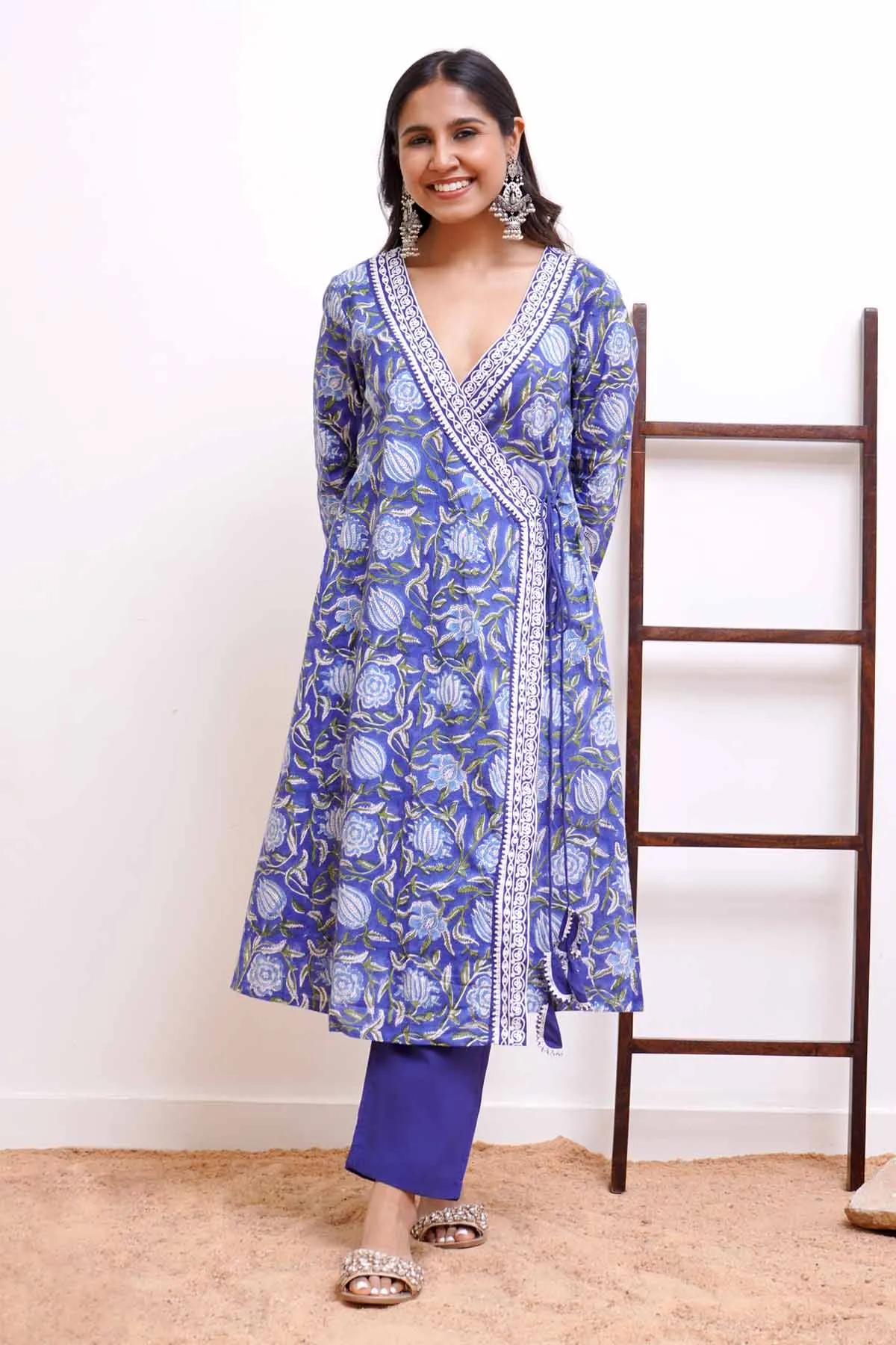 Indigo Blue Blooming Kurta Set