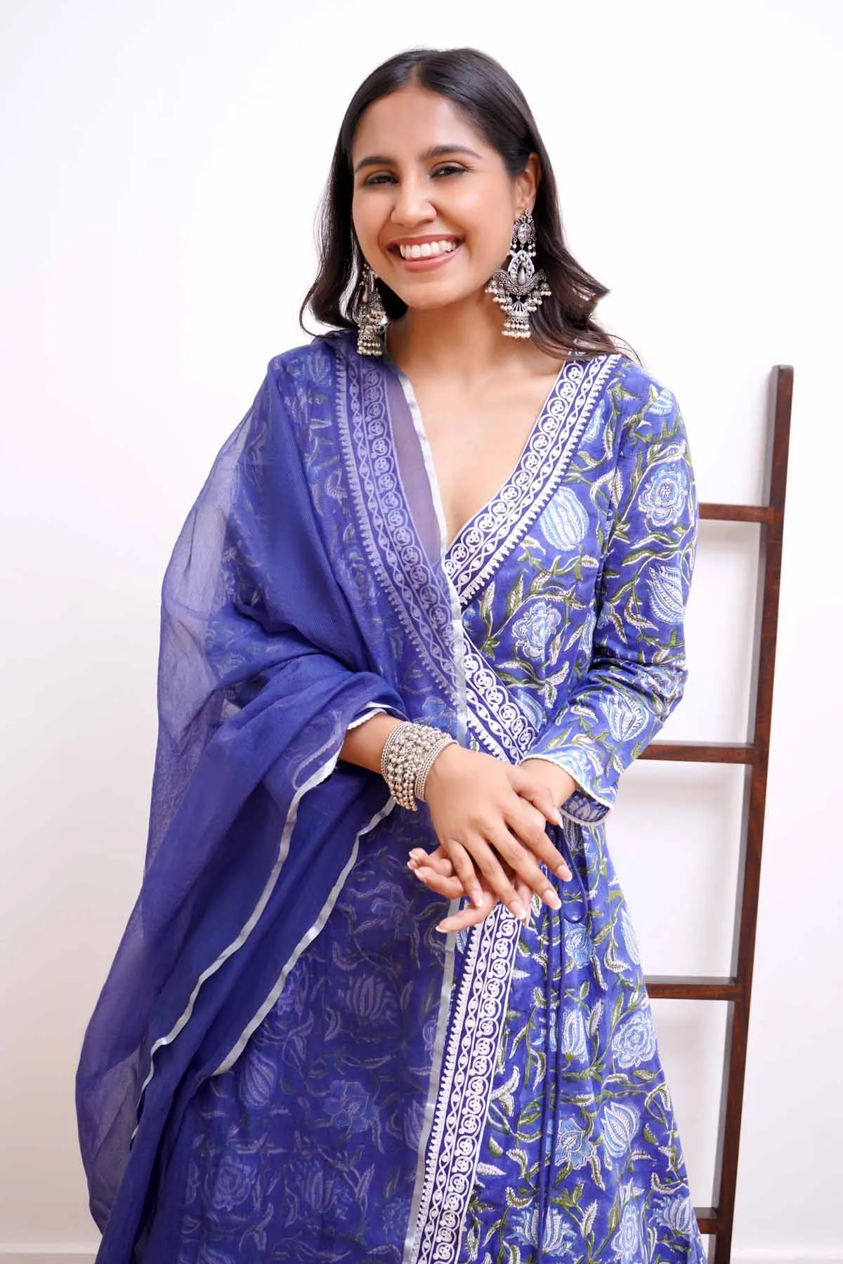 Indigo Blue Blooming Kurta Set