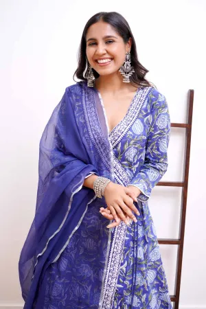 Indigo Blue Blooming Kurta Set