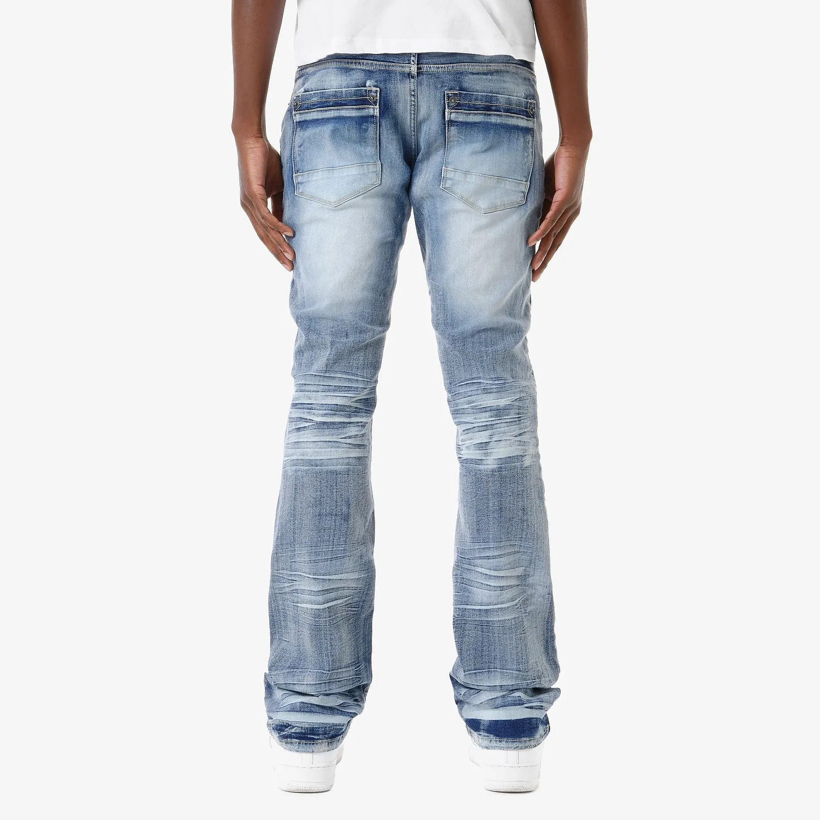 LIGHT SAND BLUE STACKED JEANS