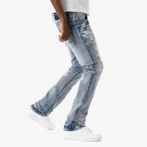 LIGHT SAND BLUE STACKED JEANS