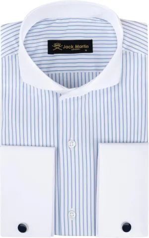 Men's French Cuff Dress Shirts with Cutaway Collar | Cufflinks Included | Luxe Long Sleeve Button-Up Shirt for Men