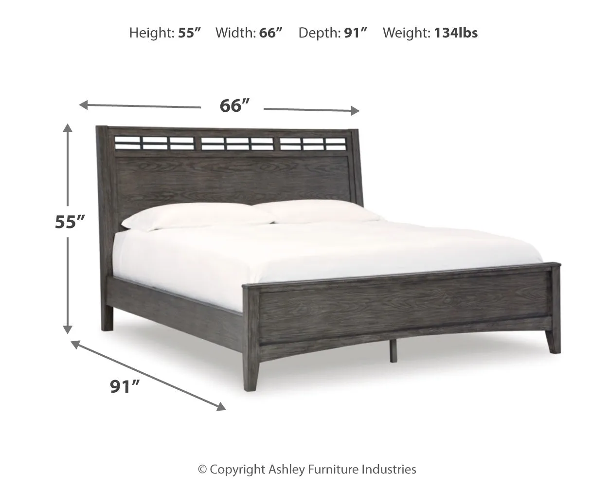 Montillan Queen Panel Bed with Mirrored Dresser and 2 Nightstands in Grayish Brown