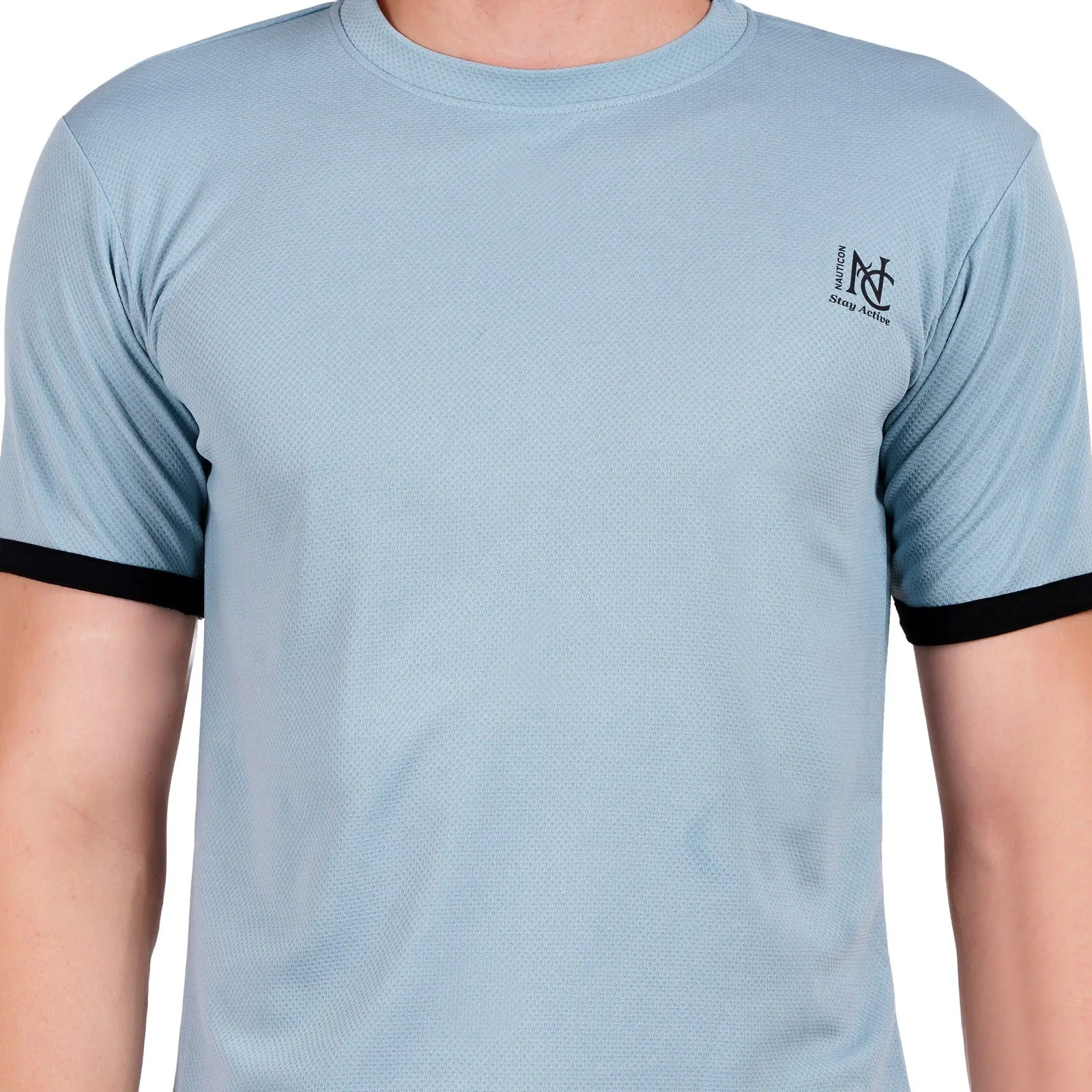 NAUTICON Men Round Neck t-Shirt and Shorts Co-Ord Set Sea Green