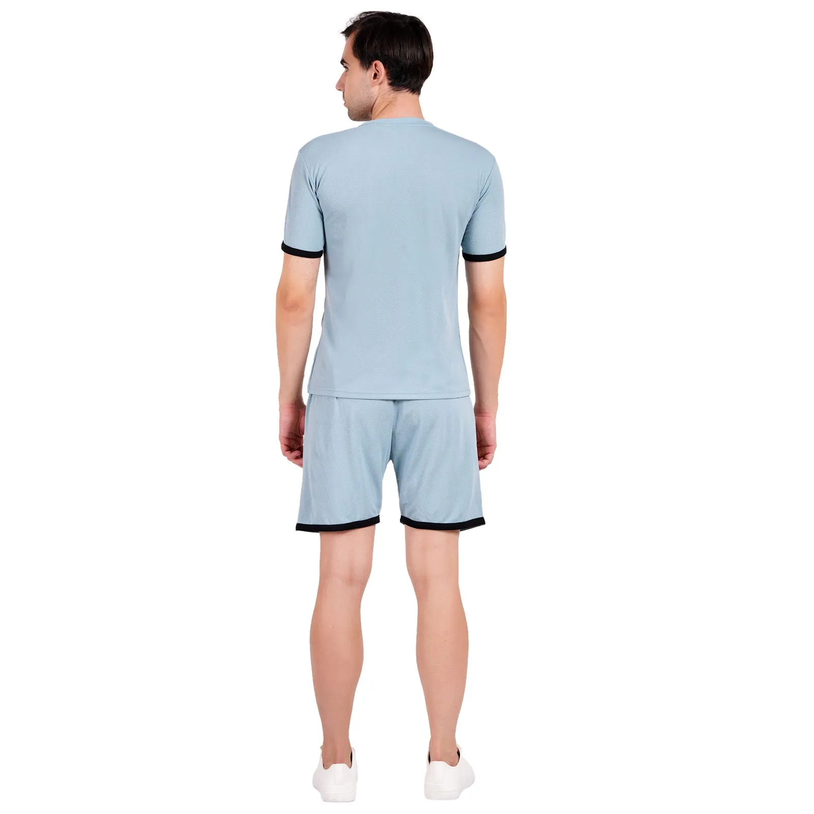 NAUTICON Men Round Neck t-Shirt and Shorts Co-Ord Set Sea Green