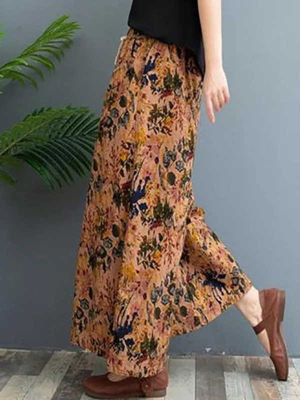 Original Creation Loose Wide Leg Printed Casual Pants Bottoms