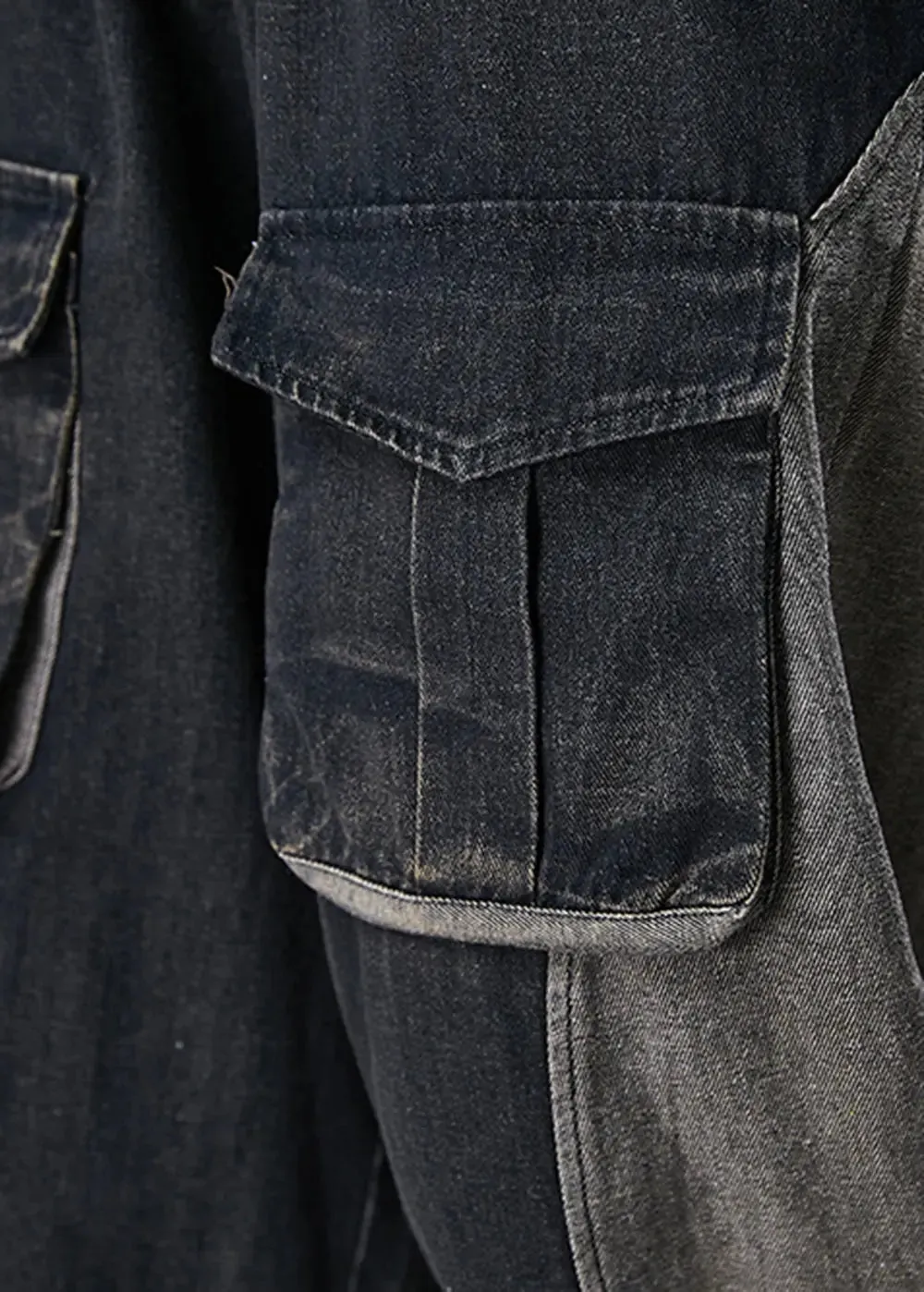 Patchwork Pockets Denim Pants Spring
