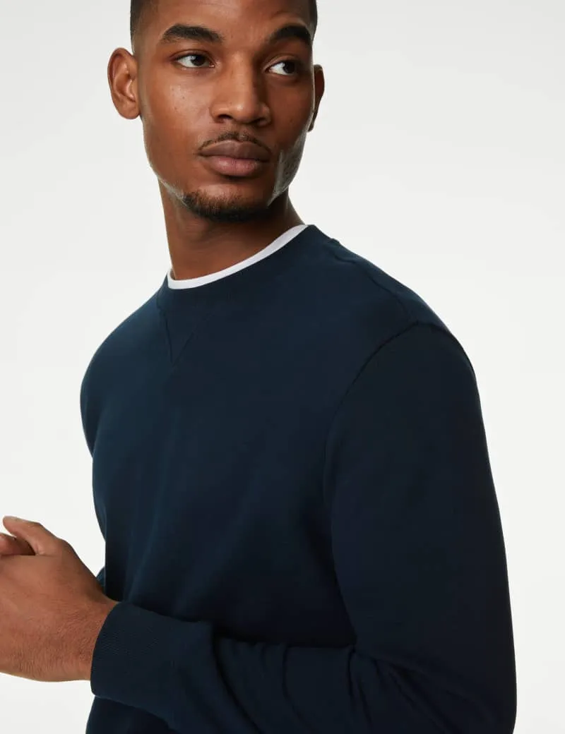 Pure Cotton Crew Neck Sweatshirt