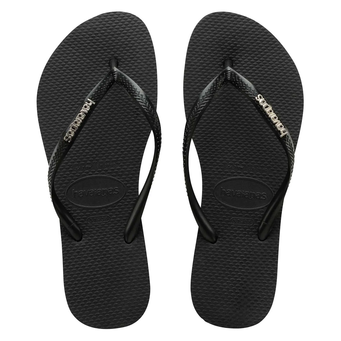 Slim Metal Logo Thongs