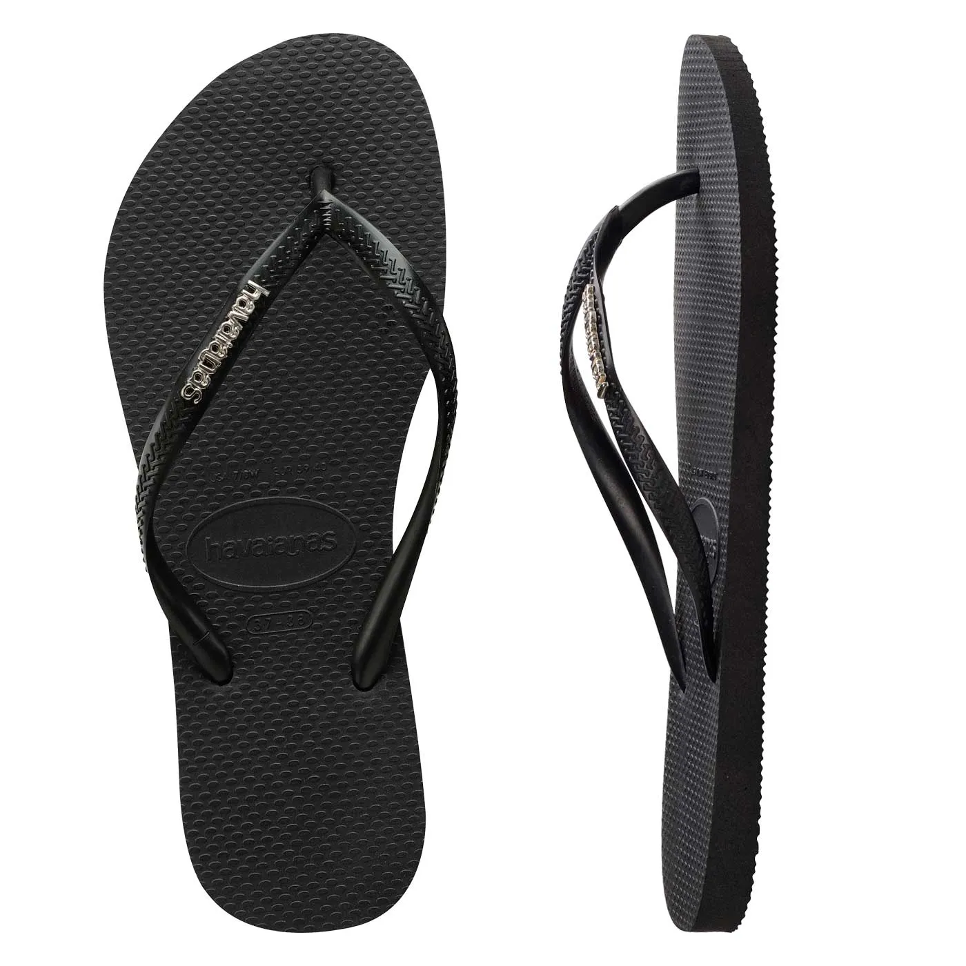 Slim Metal Logo Thongs