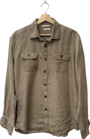 Suitsupply Brown Pure Linen Shirt L