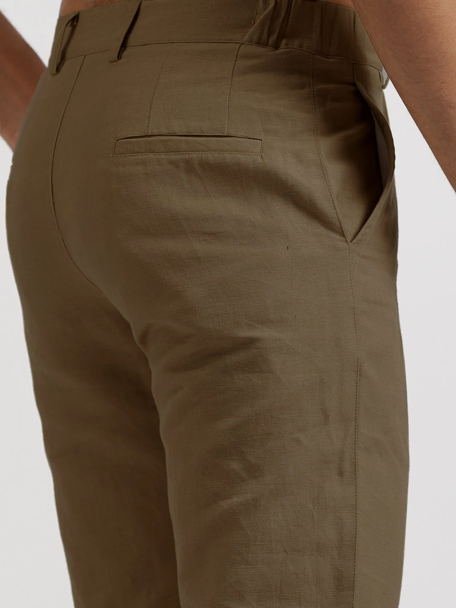 Theo - Linen Travel Pants - Hazelnut Brown
