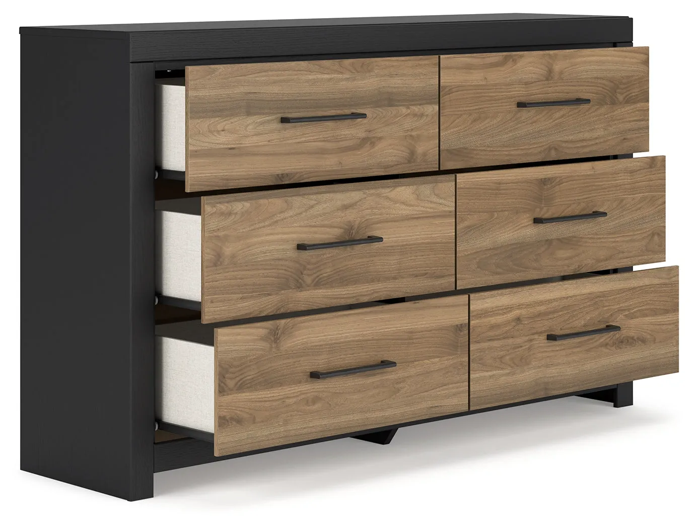 Vertani King Panel Bed with Dresser and 2 Nightstands in Black