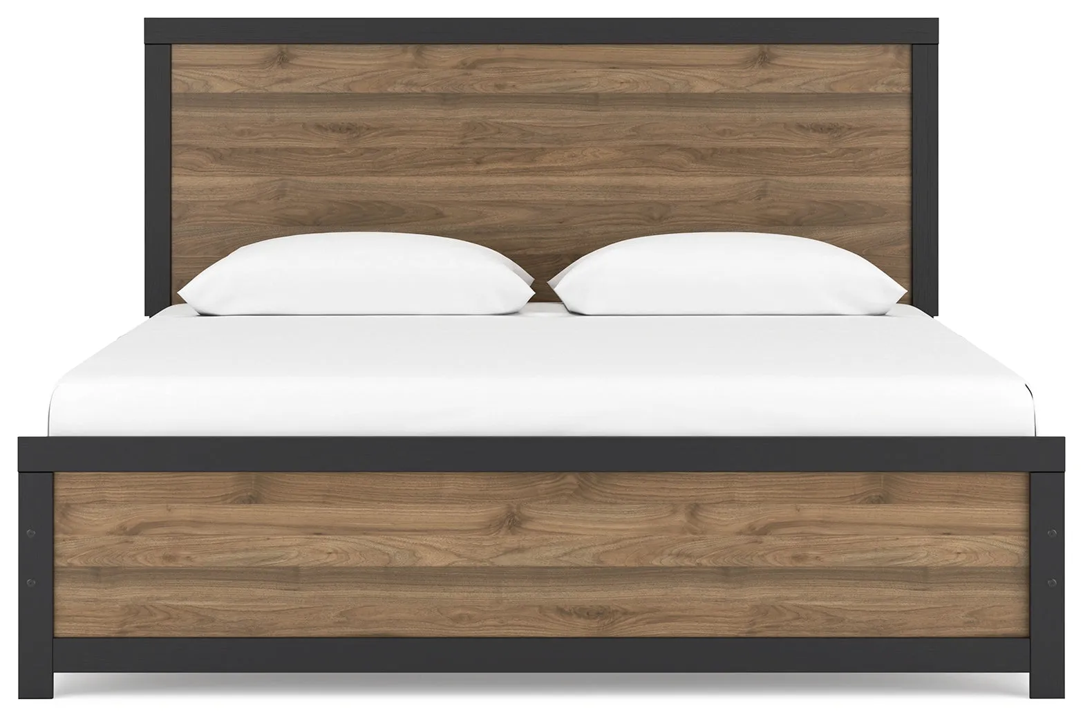 Vertani King Panel Bed with Dresser and 2 Nightstands in Black