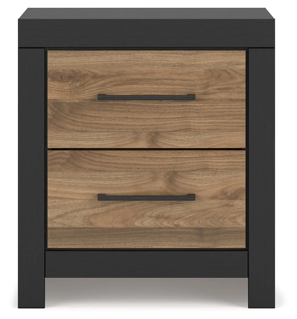 Vertani King Panel Bed with Dresser and 2 Nightstands in Black