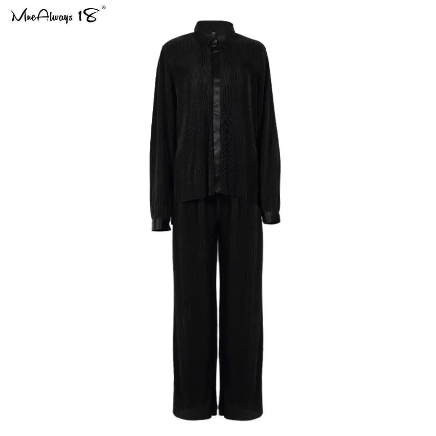 Wide Leg Pleated Pants