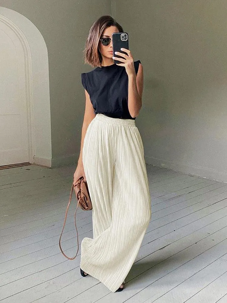 Wide Leg Pleated Pants