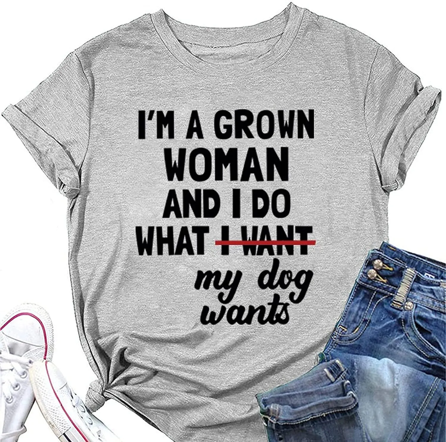 Women Funny Novelty T-Shirt I'm A Grown Woman and I Do Classic Gifts Tees